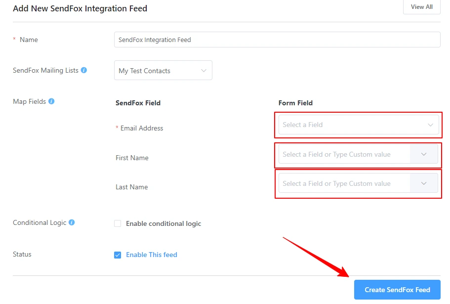Add-New-SendFox-Integration-Feed-Fluent-Forms