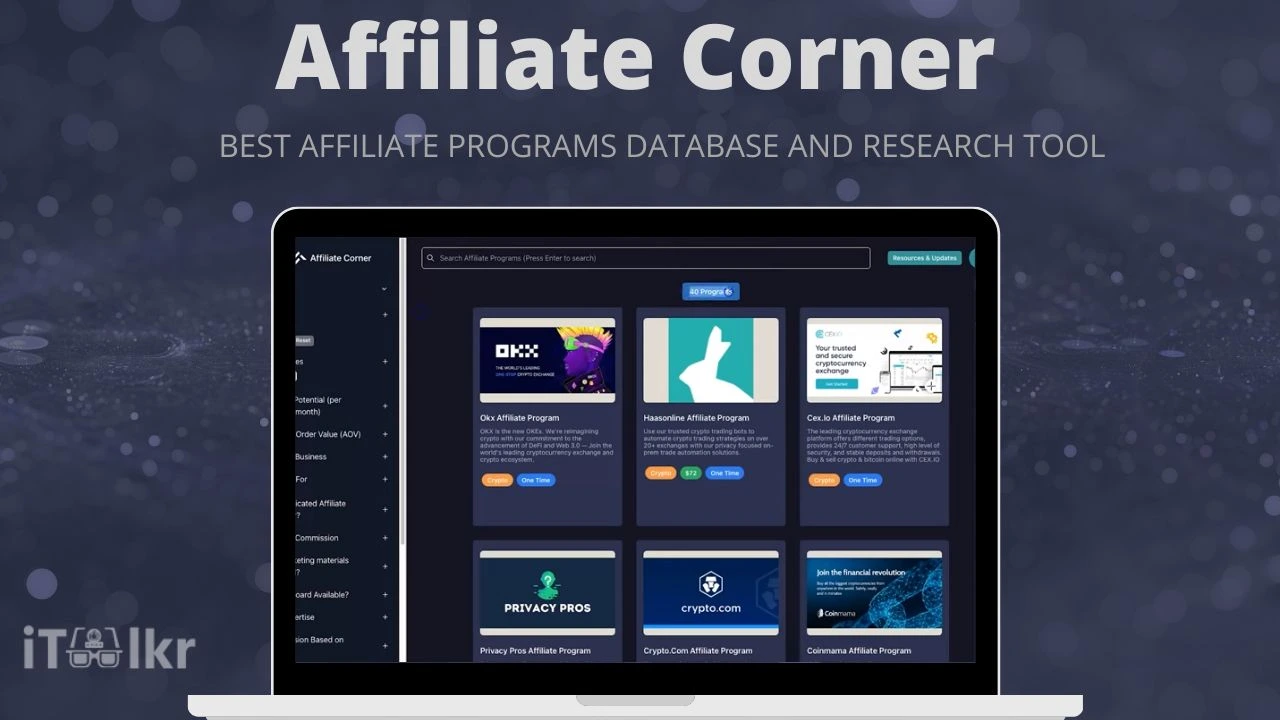 Affiliate Corner Lifetime Deal - Best Affiliate Database and Research Tool